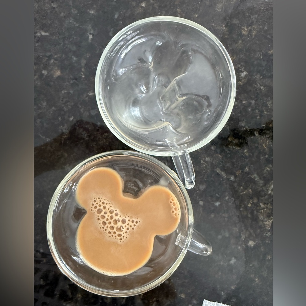 Disney Mickey Mouse 3D Double Walled Glass Mugs